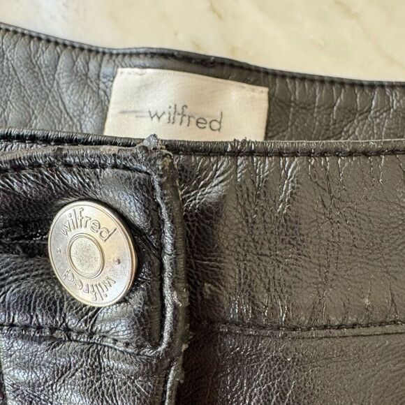 Wilfred The Melina Vegan Leather Straight Leg Pants Size 4 Black - Picture 6 of 13
